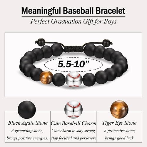 EFVISD Soccer Football Basketball Baseball Hockey Bracelet Gifts for Boys Players Team Lovers Son Grandson Brother Nephew Friend as Birthday/Valentines Day/Graduation/Back to School/Christmas Gifts thumbnail 4