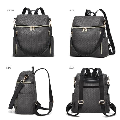 Makes Backpack Purse for Women PU Leather Travel Satchel Handbag Convertible Design Bag with Purse 2 Piece thumbnail 3