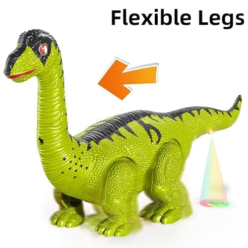 TEMI 3 Pack Electrical Walking Dinosaur Toys for Toddlers 3-4 3-5 Years with Sound and Light Up, Toddler Robot Dinosaur, Brachiosaurus, Stegosaurus Dinosaur Figures for Kids thumbnail 5