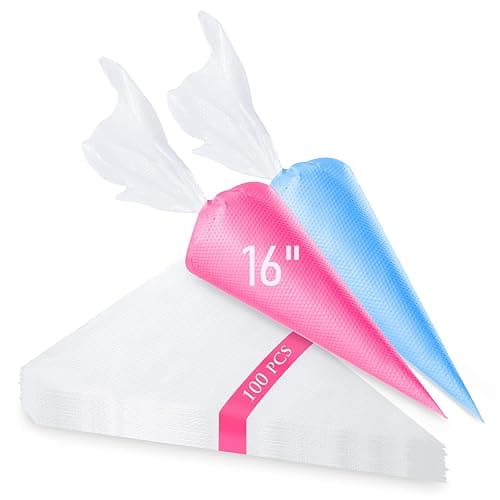 Tamodan Piping Bags 100PCS & 16 Inches Tipless Piping Bags, Extra Thick Pastry Bags Disposable, Non-Slip Icing Piping Bags Disposable Design, Cake Decoration. - Image 1
