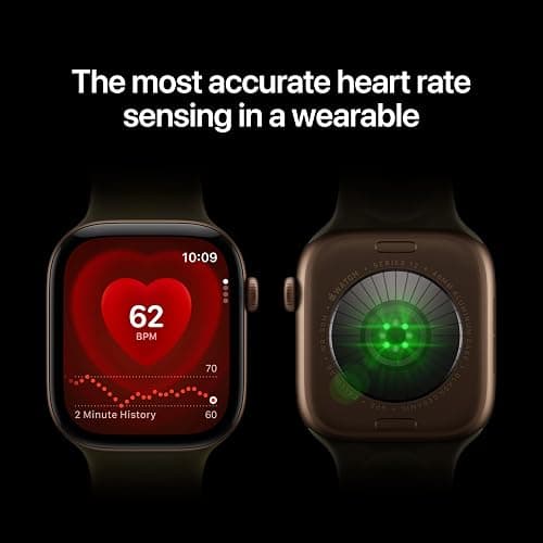 Apple Watch Series 12 GPS + Cellular 42mm Smartwatch | Light Gold Aluminum Case, Sand Sport Band - S/M. Health + Fitness + Sleep Tracking, Heart Rate, Safety thumbnail 3