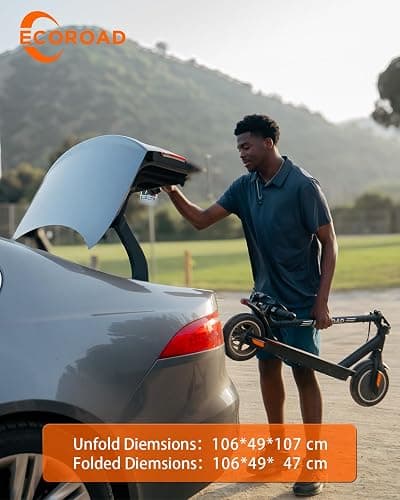 ECOROAD EC6/EC8 Electric Scooter for Adults, 20/29KM Range, 350W/450W Motor, 30KM/H Top Speed, 8.5"/10'' Tires, Foldable Commuter E Scooter with Turn Signal, Dual Brakes thumbnail 9
