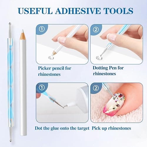 FITTDYHE B7000 Glue Clear with Precision Tip，50Ml B7000 Glue Clear for Rhinestones Glue for Crafts, Multipurpose Jewelry Glue for Fabric DIY Craft Makeup Shoes Jewelry Making Nail Art thumbnail 6