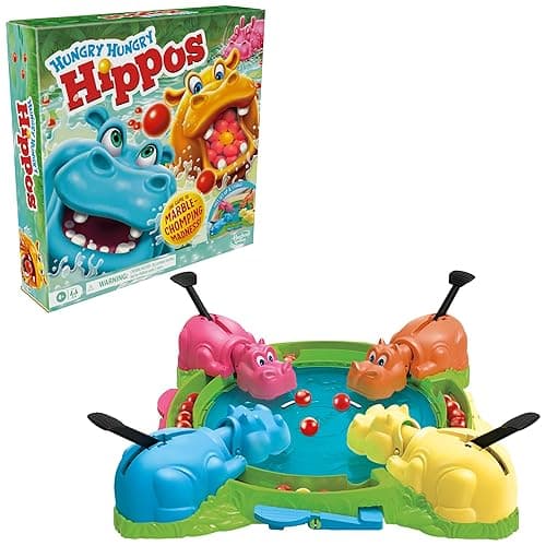Hungry Hungry Hippos Game for Preschoolers | Instant Marble Relaunch, Easy Set-Up & Storage| Ages 4 and Up | 2 to 4 Players | Kids Games thumbnail 14
