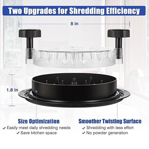 Chicken Shredder Tool Twist: 2025 Pro Food-Grade Visible Meat Shredder with Strong Anti-Slip Base, Ergonomic Handle, Chicken Breast Shredder, Suitable for Pork Beef Chicken - Black thumbnail 2