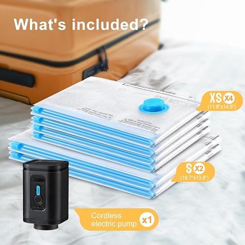 UPGOGO Travel Vacuum Bags Combo 6 Pack - Space Saver Vacuum Storage Bags for Clothing and Luggage thumbnail 2