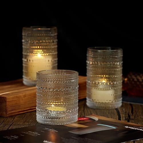 Moretoes Hobnail Drinking Glasses Set of 12, 12 Oz Highball Glasses & 10 Oz Cocktail Glasses, Clear Embossed Boho Glass Cups Kitchen Bar Tumbler Glassware Set for Whiskey, Beer, Juice, Milk thumbnail 8