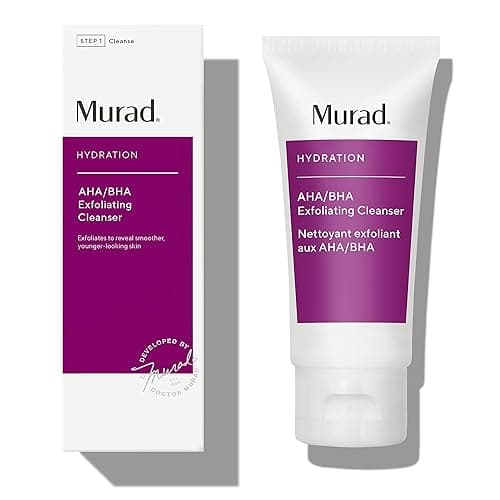 Murad AHA/BHA Exfoliating Cleanser - Hydration Exfoliating & Moisturizing Salicylic, Lactic and Glycolic Acid Face Wash - Creamy Skin Smoothing Treatment Backed by Science - 2.03 Fl Oz (Pack of 1)