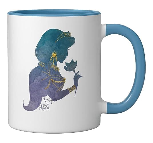 Disney Aladdin Live Action Princess Jasmine Jewelry Ceramic Mug, Blue/White thumbnail 3