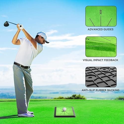 COSPORTIC Golf Hitting Mat, Golf Training Mat for Swing Path Feedback Detection Batting,Extra Replaceable Golf Practice Mat 16"x12", Golf Gifts for Men Women for Home Indoor Outdoor thumbnail 4