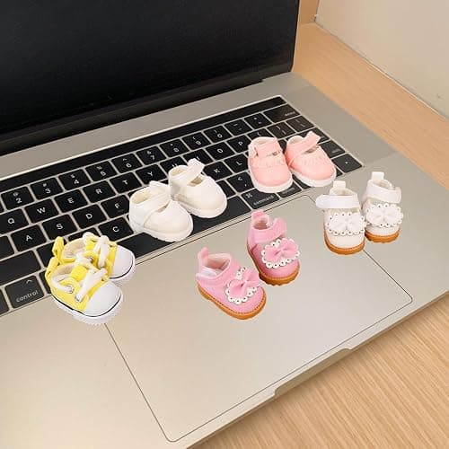 Doll Shoes for Lu bubu 17cm Dolls(No Doll) Accessories, Cute Martin Boots PU Leather Shoes Suitable for 17cm Doll, Dress Up Doll Shoe Replacement White thumbnail 2