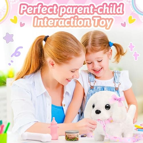 Tagitary Plush Toys Interactive Puppy Toy for Kids,Electronic Toy Dog That Walk and Bark,Tail Wagging, Fake Dog Toy with Leash,Perfect Easter Christmas Birthday Gift for Kids Toddlers thumbnail 6