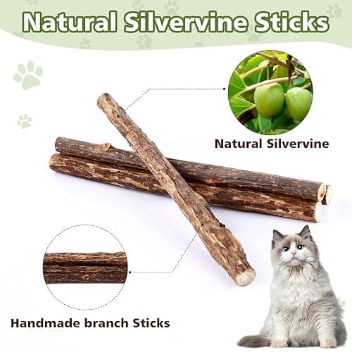 WOUSEDO 27 Pack Catnip Chew Toys for Cats,Cotton Sisal Rope Toys,Cat Natural Silvervine Sticks,for Cat Teeth Cleaning and Dental Care,Interactive Toy for Bored Indoor Cats thumbnail 6