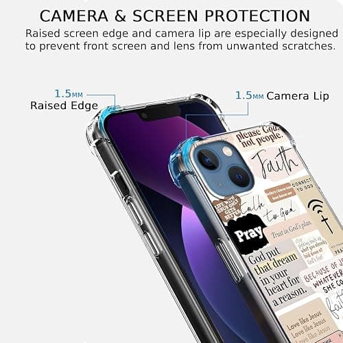 mehidpur Christian Quotes Aesthetic Vintage Jesus Bible Verse Collage Pattern,Soft TPU Bumper Case for iPhone 13,#4 thumbnail 3