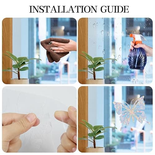 Shawula 32PCS Butterfly Window Clings - Anti-Collision Decals to Save Birds from Window Collisions,Non Adhesive Prismatic Vinyl, Rainbow Stickers thumbnail 4