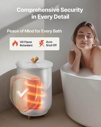 VEVOR Towel Warmers for Bathroom, Towel Warmer Bucket Auto Shut Off for Spa Fits up to 3 Oversized Towels, Blankets, Clothes, Bathrobes, PJ's and More, Gray thumbnail 5