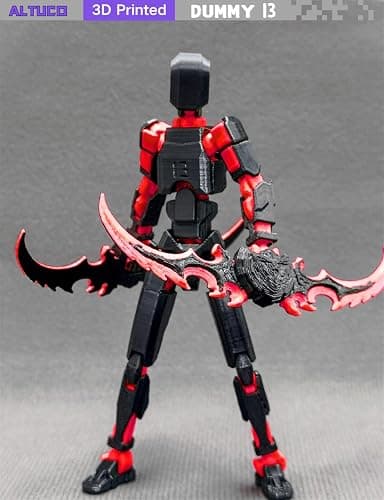 altuco T13 Action Figure for Kids,3D Printed Titan 13 Figure with Multiple Accessories,Dummy 13 Desktop Decorative Toy(Black-red) thumbnail 2