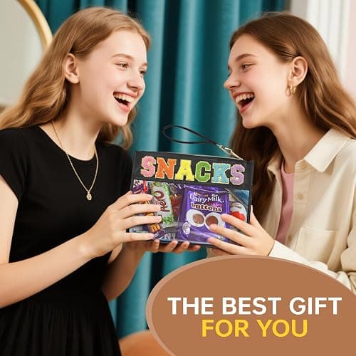 Burskit Snacks Bag Clear Chenille Varsity Letter Zipper Pouch Travel Makeup Bag Aesthetic Storage Organizer Pouches for Women with Glitter Patch Letters (Black-Snacks) thumbnail 6