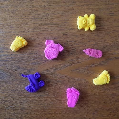 ScivoKaval Baby Shower Silicone Mold with Onesie Pacifier Bottle Baby Footprint Bear Carriage Mold for Chocolate Cake Candy Gummy Cupcake Decoration Party Cupcake Topper thumbnail 7