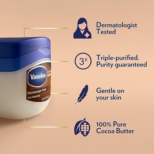 Vaseline Cocoa Butter Healing Jelly Variety Pack, 2 Sizes (7.5 Oz & 1.75 Oz) – Rich Moisturizing Ointment, Protectant & Moisturizer for Dry Skin thumbnail 3