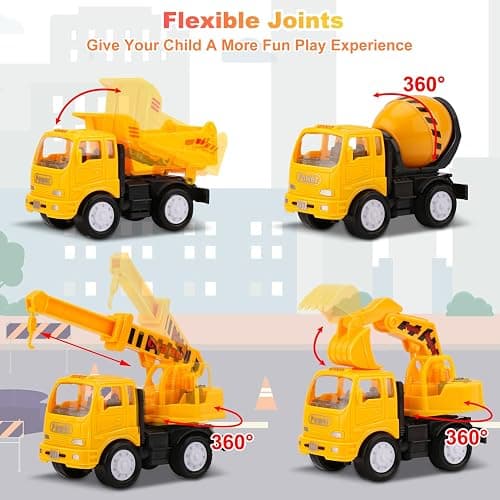 Nicmore Construction Truck Toddler Toys Car: Toys for 1 2 3 4 Year Old Boy 5 in 1 Carrier Toys for Kids Age 1-3 2-4| 18 Months 2 Year Old Boy Christmas Birthday Gifts thumbnail 7
