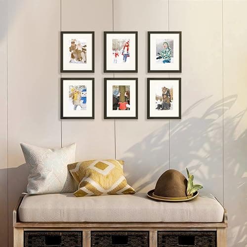 upsimples 8x10 Picture Frame Set of 5,Display Pictures 5x7 with Mat or 8x10 Without Mat,Wall Gallery Photo Frames, Black thumbnail 2