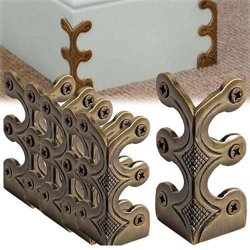 Skiffers Baseboard Protectors - Solid Brass Skirting Board Corner & Vintage Metal Corner Protector (Bronze, 5 pcs) - Image 1