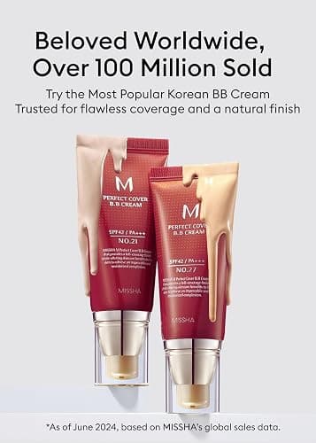 MISSHA BB ESSENTIALS KIT M PERFECT COVER BB CREAM No.21 Light Beige - Light with Cool Undertone/SPF 42 PA+++ 1.69 oz & M BB Boomer 1.35 oz -Lightweight, Multi-Function, High Coverage thumbnail 3