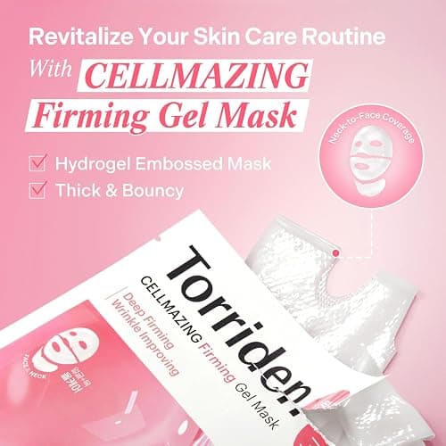 Torriden CELLMAZING Collagen Firming Gel Sheet Mask for Face & Neck (4 Pack) | Smoother, Firmer-Looking Skin with 5D Collagen Complex | Korean Skincare Mask thumbnail 3