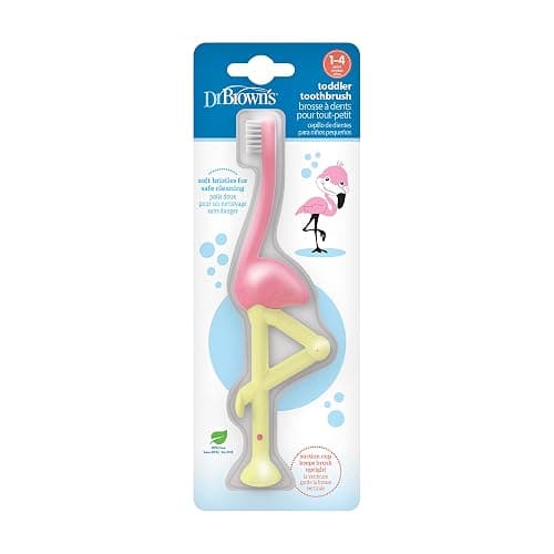 Dr. Brown's Baby and Toddler Toothbrush, Flamingo 1-Pack, 1-4 Years thumbnail 12