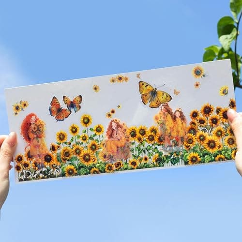 AurriiLeaf Viewing Flowers PET Sticker Set, 120PCS Floral Ephemera for Scrapbooking, Journaling, Crafting, DIY Projects, Diaries, and Art Supplies thumbnail 9