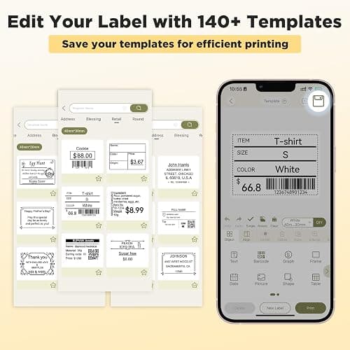 SUPVAN T50M Pro Version 2 Bluetooth Label Maker Machine with 3 Tapes, Wide Waterproof Label, Versatile App with 30+ Fonts and 660+ Icons, Inkless Labeler for Home, Kitchen, School, Office Organization thumbnail 5