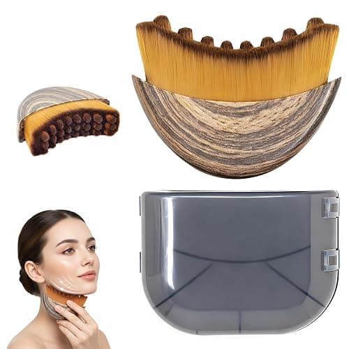 Lymphatic Contour Face Brush, Ergonomic Lymphatic Drainage Massager, Natural Makeup Brushes with Gentle Bristles, Hypoallergenic Manual Facial/Body Brush for Sculpting - Image 1