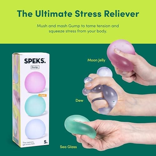 Speks Gump Stress Balls | Ultra Soft Squishy Fidget Toy for Adults & Teens | Stress Relief & Desk Toy | Tri-Color thumbnail 6