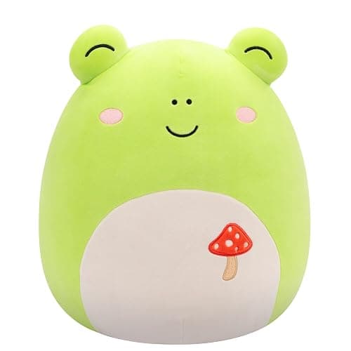 Squishmallows Original 14-Inch Wendy Green Frog with Mushroom Embroidery - Official Jazwares Plush (Large) - Image 1
