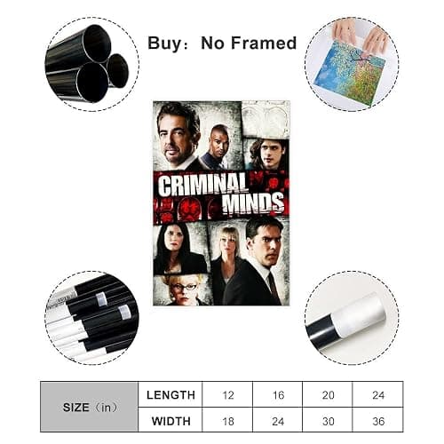 Criminal Minds Reasoning TV Series Dormitory Hallway Restaurant Club 5 Canvas Poster Bedroom Decor Sports Landscape Office Room Decor Gift Unframe:12×18inch(30×45cm) thumbnail 2