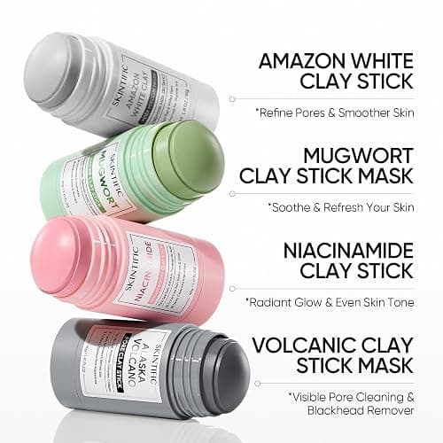 SKINTIFIC Mugwort Clay Stick Mask for Face, Redness Soothing & Breakout Control with Centella and Salicylic Acid, Gentle Exfoliating, Vegan Skincare, Wash-Off Facial Mud Mask thumbnail 9