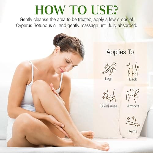GOGIFTGO Cyperus Rotundus Oil,Cyprus Rotundus Oil for Hair Removal,Cyperus Oi-l Natural, Soothing and Gentle,Reducing Body Hair Growth,Smooth Skin & Hair Removal,60ml (1pcs) thumbnail 7