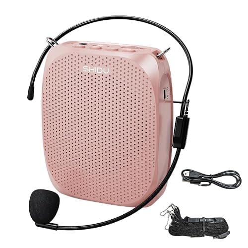 SHIDU Voice Amplifier Teachers,Megaphone Speaker Portable PA System with Microphone Headset(Work of 12hours) Supports MP3 Format Audio for Tour Guides Coaches Yoga Fitness Instructors - Image 1