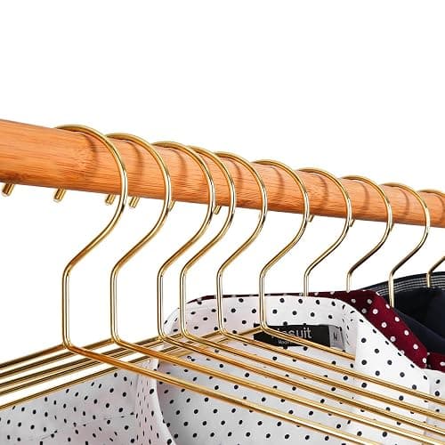 17.7" Strong Metal Wire Clothes Hangers, Coat Hanger, Standard Suit Hangers, Metal Shirt Dress Hanger Rack, 30 Pack, Gold thumbnail 9