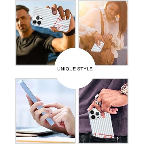 RUMDEY for iPhone 13 Pro Max 6.7'' Cute Blue Summer Stripes Collage Phone Case, Aesthetic Vertical Line Seashells Beach Bikini Pattern Phone Cover Soft TPU Shockproof Protective Case for Girls Women thumbnail 8