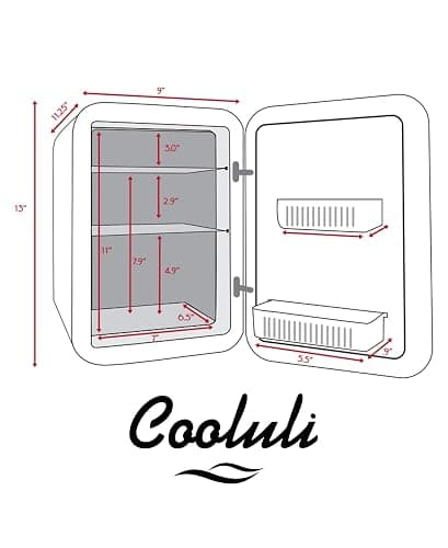 Cooluli 10L Mini Fridge for Bedroom - Car, Office Desk & College Dorm Room - 12V Portable Cooler & Warmer for Food, Drinks, Skincare, Beauty, Makeup & Cosmetics - AC/DC Small Refrigerator (Pink) thumbnail 3