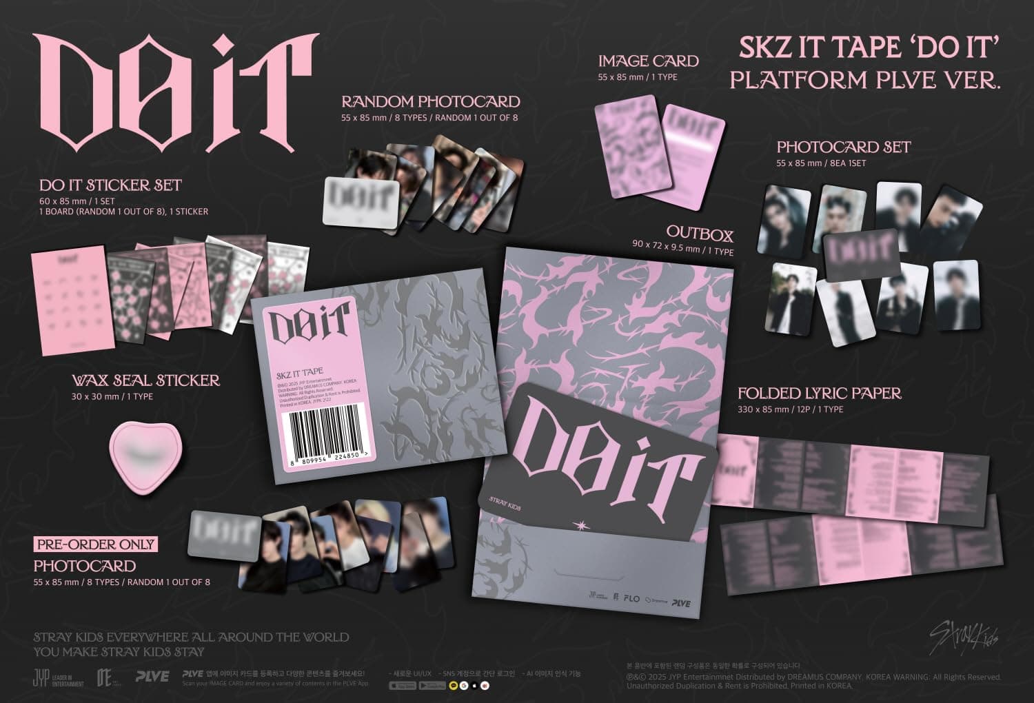 Stray Kids DO IT SKZ IT TAPE Album with Tracking Sealed (IT 3 Version Set : IT+1Accordion+PLVE) thumbnail 4
