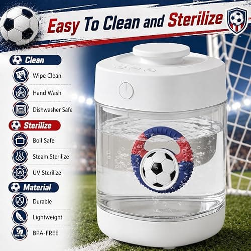 Baby Teething Toys Silicone Baby Soccer-Themed Teether Over 3 Months - Sensory Chew Toys - Baby Teether for Teething Relief - BPA Free Infant Toys Baby Shower Gifts (Blue&Red) thumbnail 6