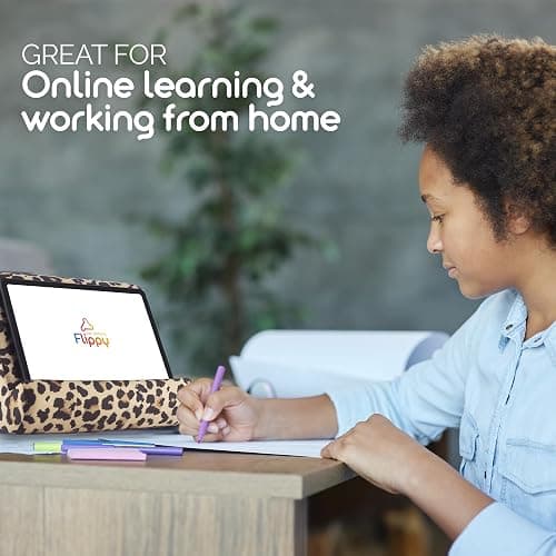Flippy Tablet Pillow Stand - Cushion Tablet Stand & Holder, Bed Support for Lap and Desk, Compatible with Phone & Book Reading: Kindle, iPad Pro, iPhone & Samsung - Def Leopard thumbnail 6