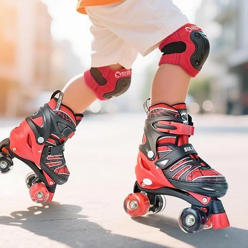 SULIFEEL Adjustable Kids Roller Skates for Boys Ages 3-5 5-8 6-12 with 4 Sizes Adjustable Light up Wheels, Best Children Gift for Beginners Indoor Outdoor Sports thumbnail 5