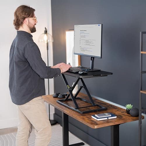 VIVO Economy Single Top Height Adjustable 29 inch Standing Desk Converter, Sit Stand Tabletop Monitor and Laptop Riser Platform Workstation, DESK-V000U thumbnail 8