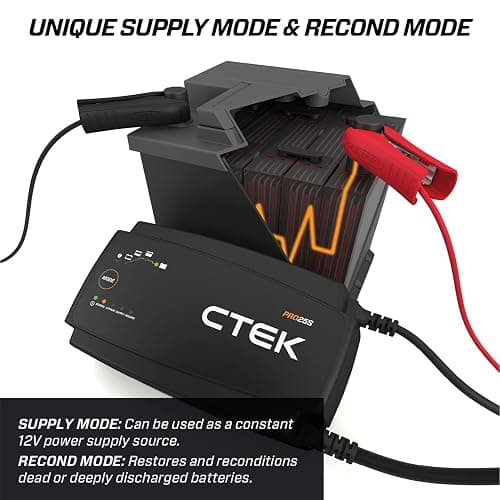 CTEK PRO25S, 25A, Batterieladegerät 12V Und Stromversorgung, Batteriepfleger, Ladegerät LiFePO4, Lithium Ionen Ladegerät Auto Und LKW Mit Rekonditionierungsmodus Und Entsulfatierungsprogramm thumbnail 5