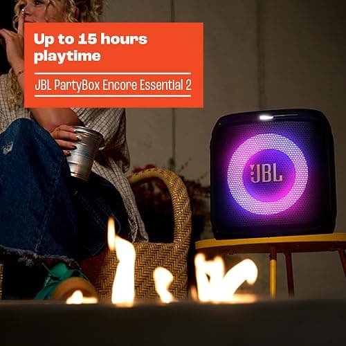 JBL PartyBox Encore Essential 2 - Portable Battery-Powered Party Speaker with AI Sound Boost, Up to 15 Hours of Play time, IPX4 Splash Proof, and Multi-Speaker Connection by Auracast (Black) thumbnail 5