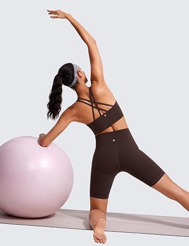 CRZ YOGA Naked Feeling Strappy Longline Sports Bras for Women - Medium Impact Criss Cross Yoga Padded Workout Crop Top thumbnail 3